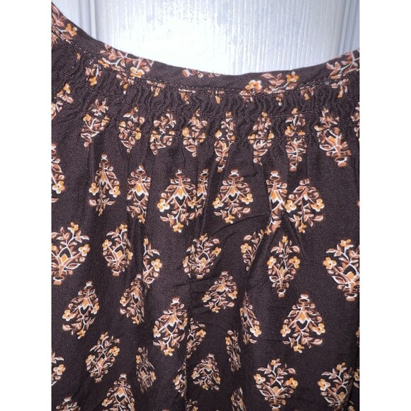 Old Navy Dress Womens 3X Brown Long Sleeve Maxi Floral Tiered Cottagecore New - Picture 4 of 12
